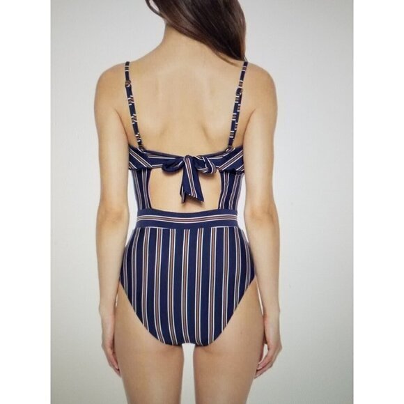 Isabella Rose Broadway One-Piece Navy Blue Multi Striped Women's Size L - Picture 4 of 15